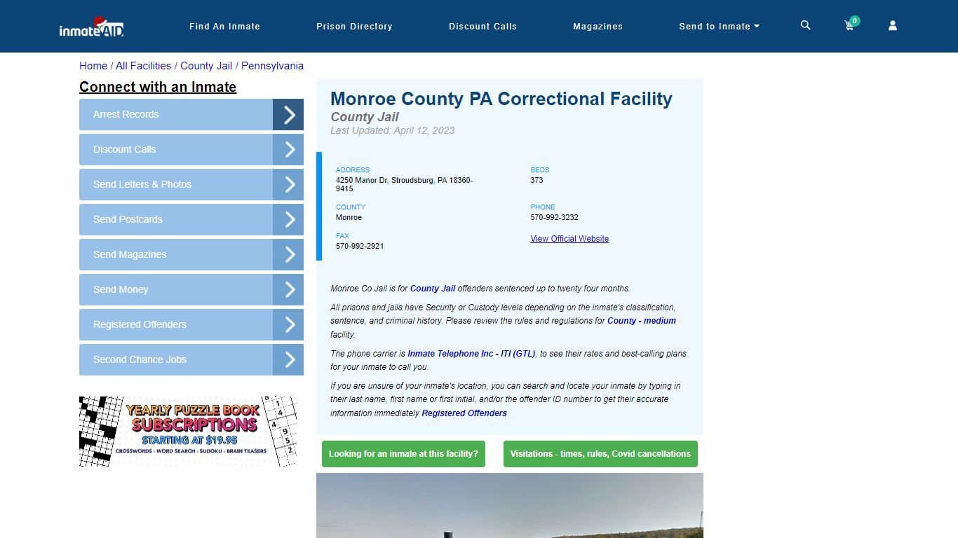 Monroe County PA Correctional Facility - Inmate Locator - Stroudsburg, PA