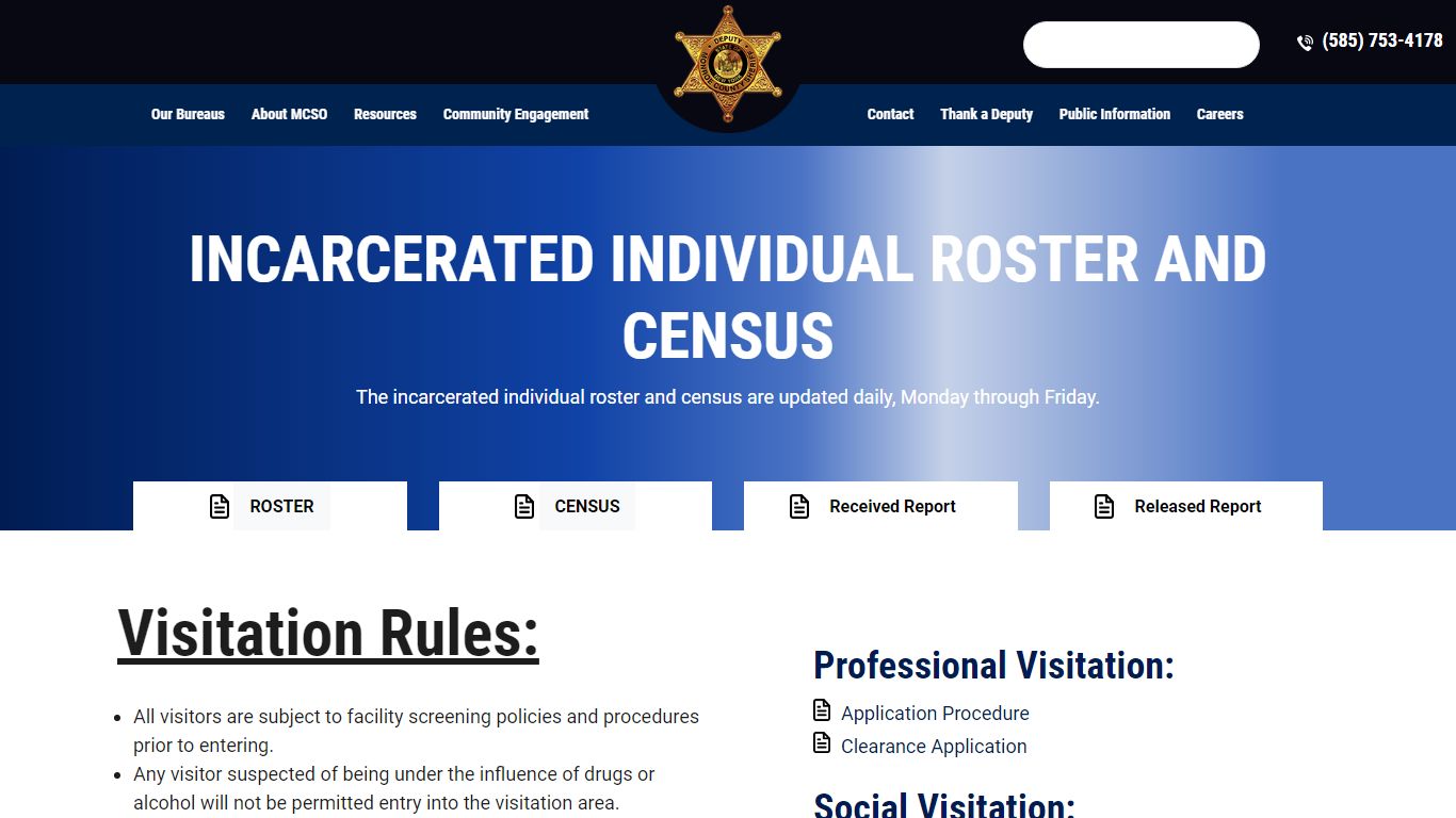 Incarcerated Individual Information | Monroe County Sheriff